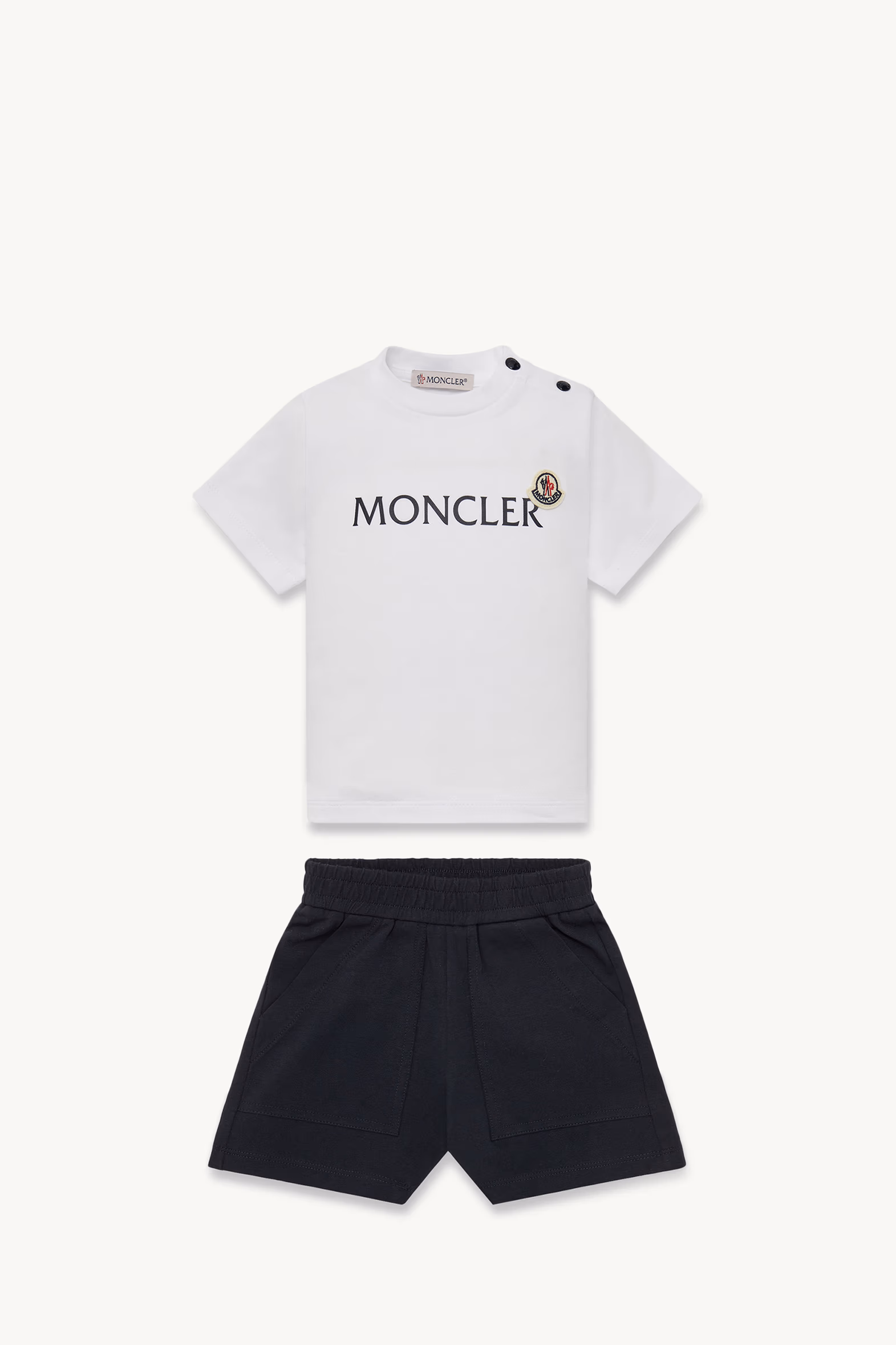 Logo Cotton Set Boy Optical White Moncler